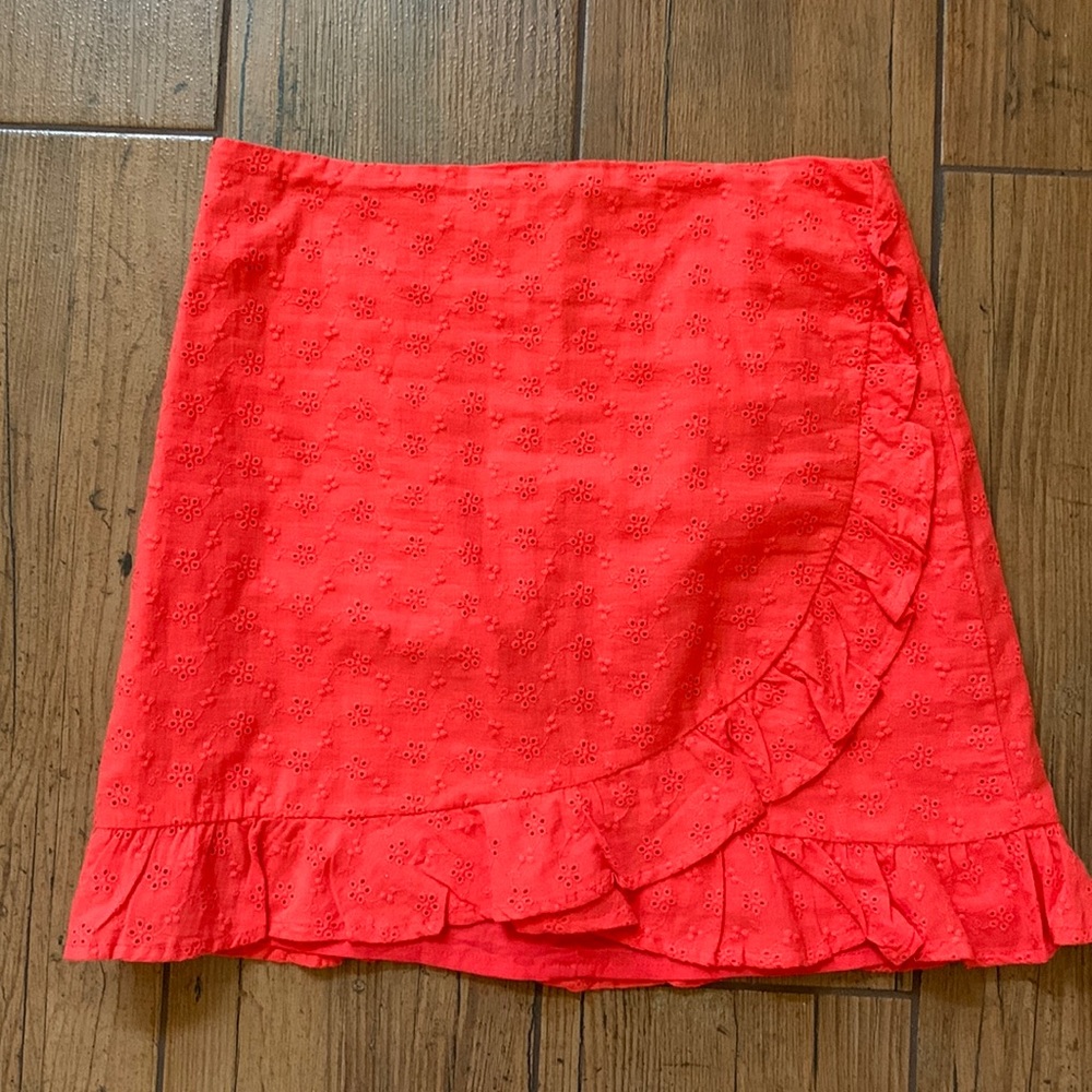 Impeccable pig red eyelet skirt
